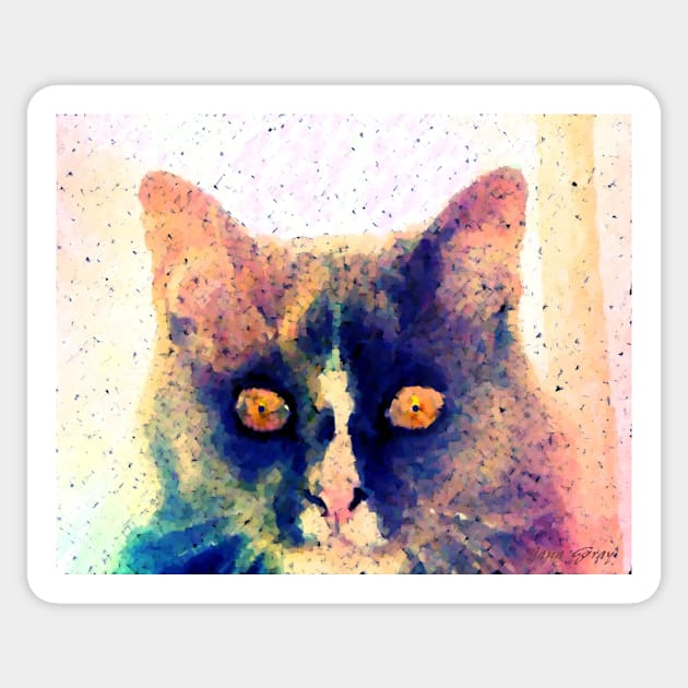 Smokey the Cat "I See You" Sticker by JMarieDesigns